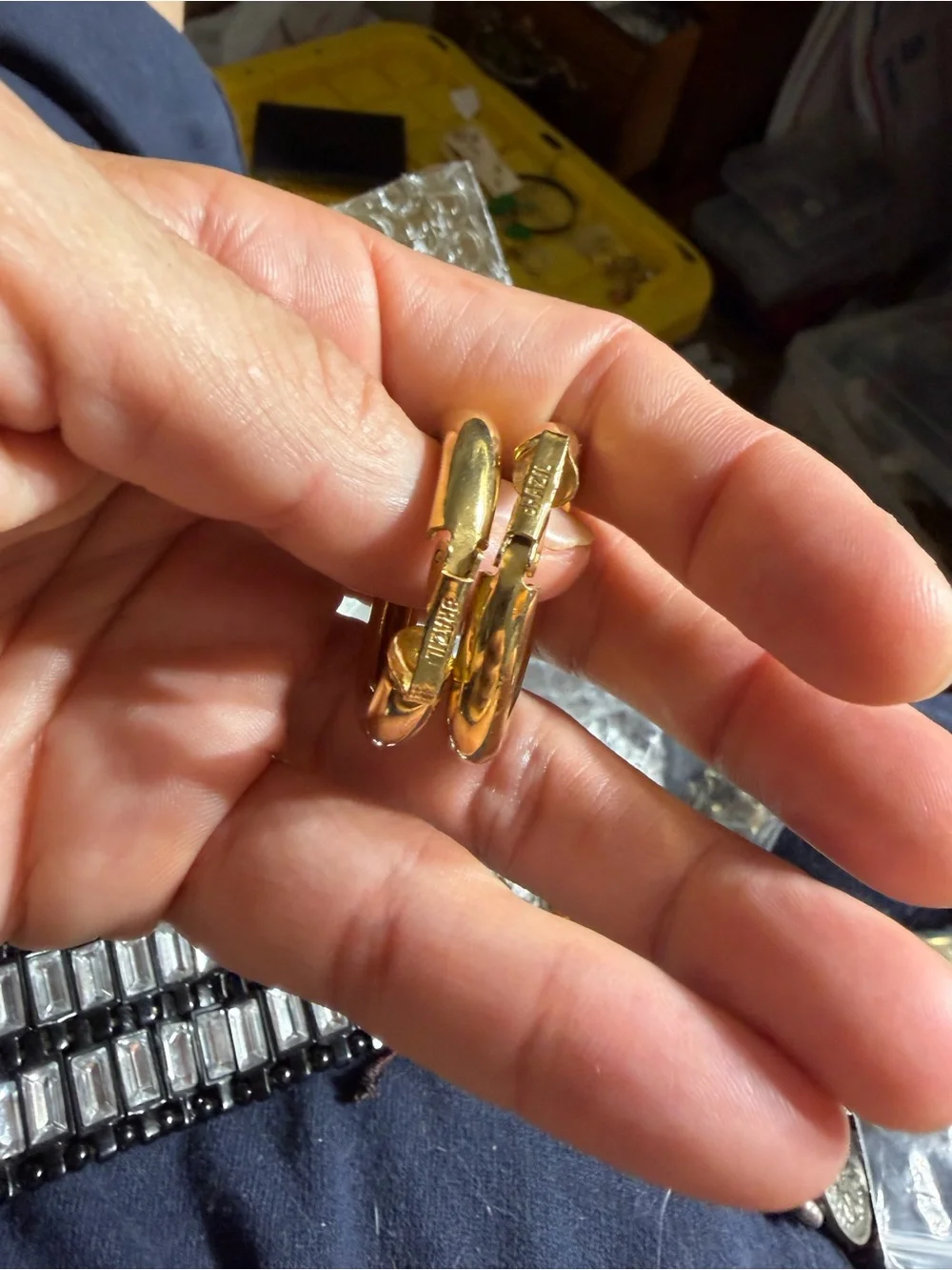 Vintage Gold Tone Hoop Earrings